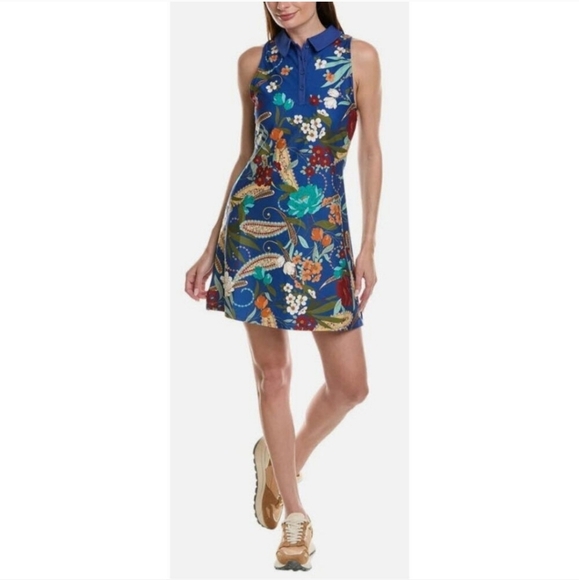 Johnny Was Active Polo Tank Tennis Floral Dress - Picture 1 of 14
